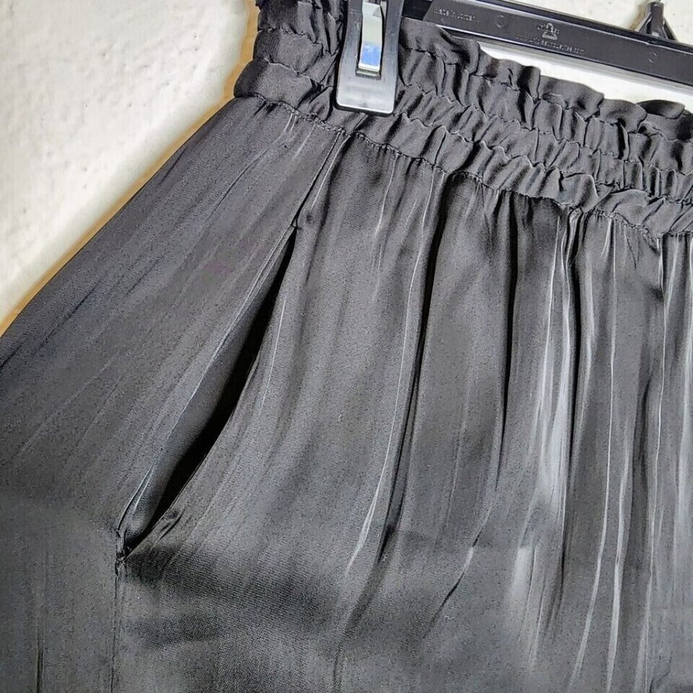 Maison d'Amelie Paris Anthropologie Wide Leg Pants Sz 12 Black Paperbag Waist - Picture 2 of 15